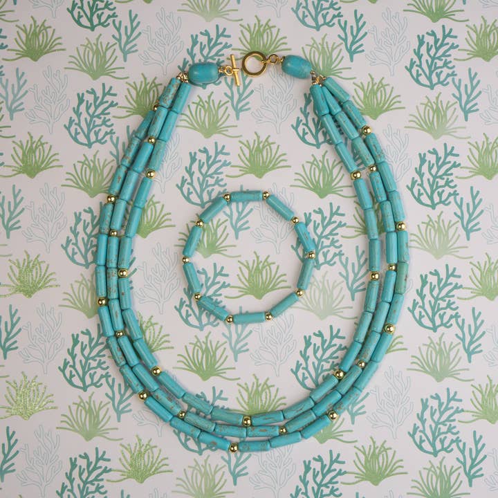 Collier multi-rangs turquoise pour la vente par ali & bird jewelry