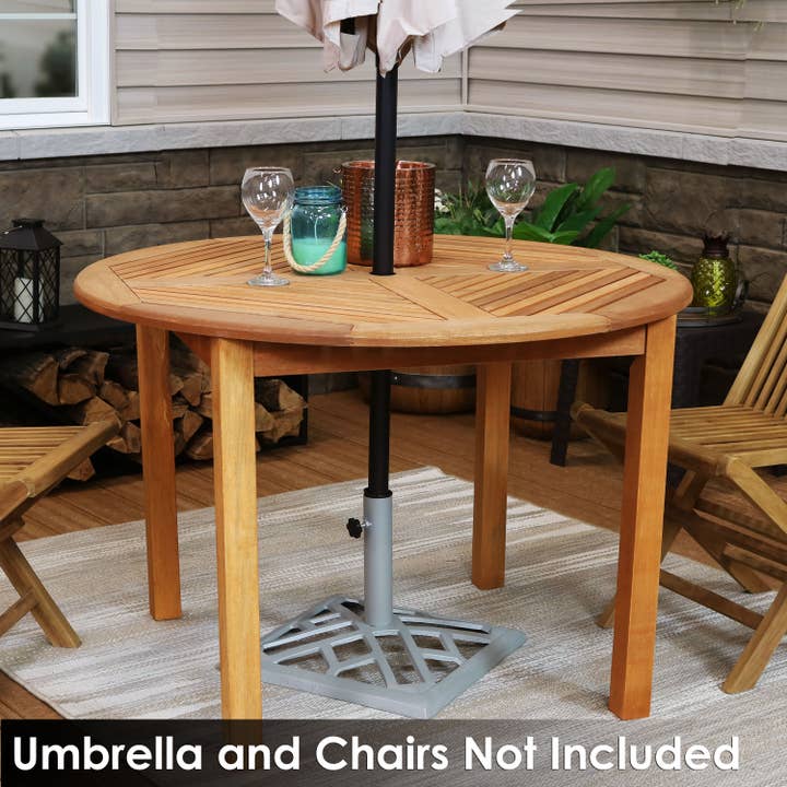Sunnydaze Decor - Vente Table de terrasse - Table à manger ronde de patio en bois Meranti de 42,75 po