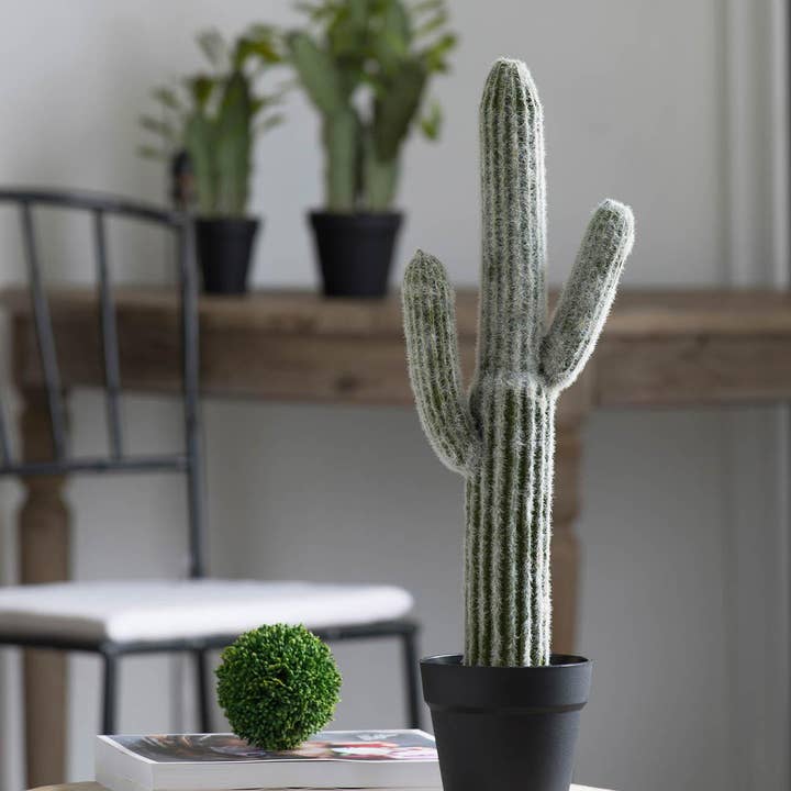 A&B Home Group Inc. - Wholesale Artificial Plant - 8x5x24.5"H Potted Faux Saguaro Cactus - White/Green9