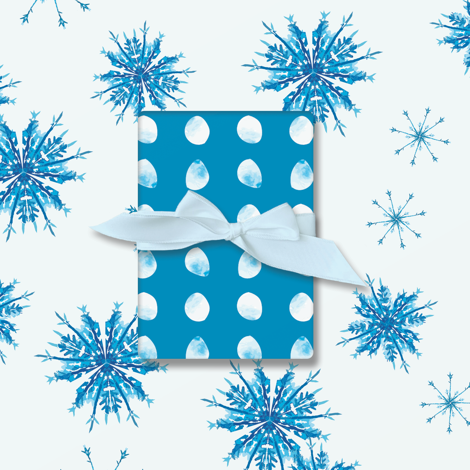 Ballard & Prescott - Vente Feuille de papier cadeau - Papier Cadeau Flocon de Neige Bleu - Emballage Cadeau de Noël7