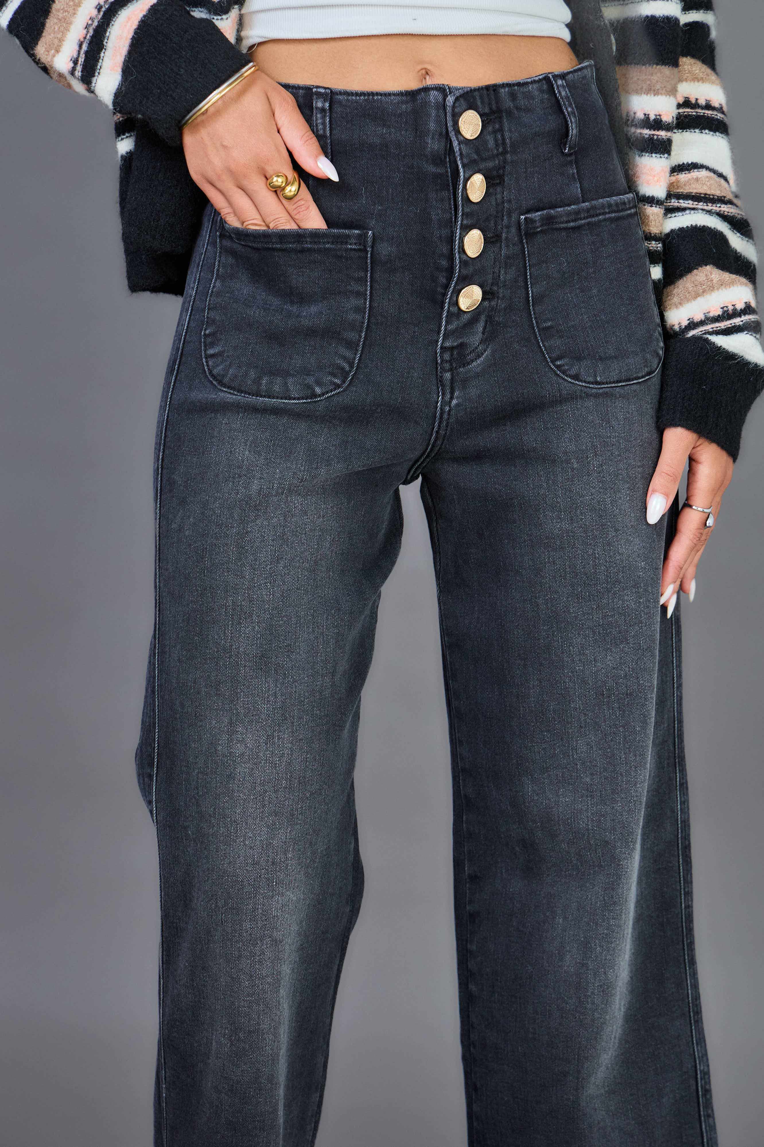 ANA & LUCY - Wholesale Jeans - Women's - Wide-Leg Jeans (Button Closure) "Audrey" - ANA & LUCY3