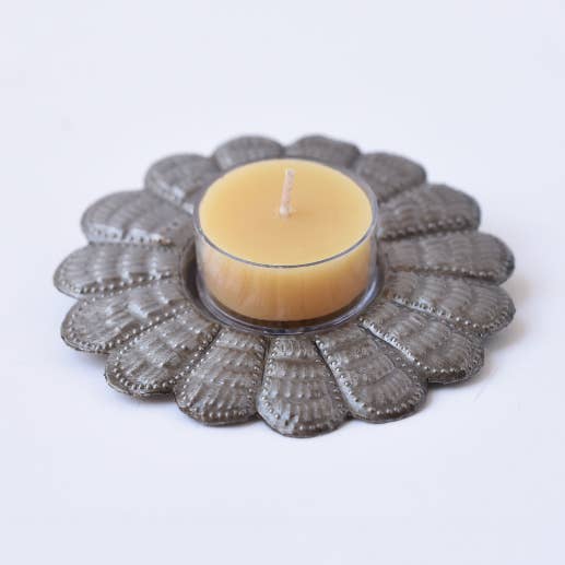 Plato de candelitas de metal, diseño de girasol para venta al por mayor de Dandarah