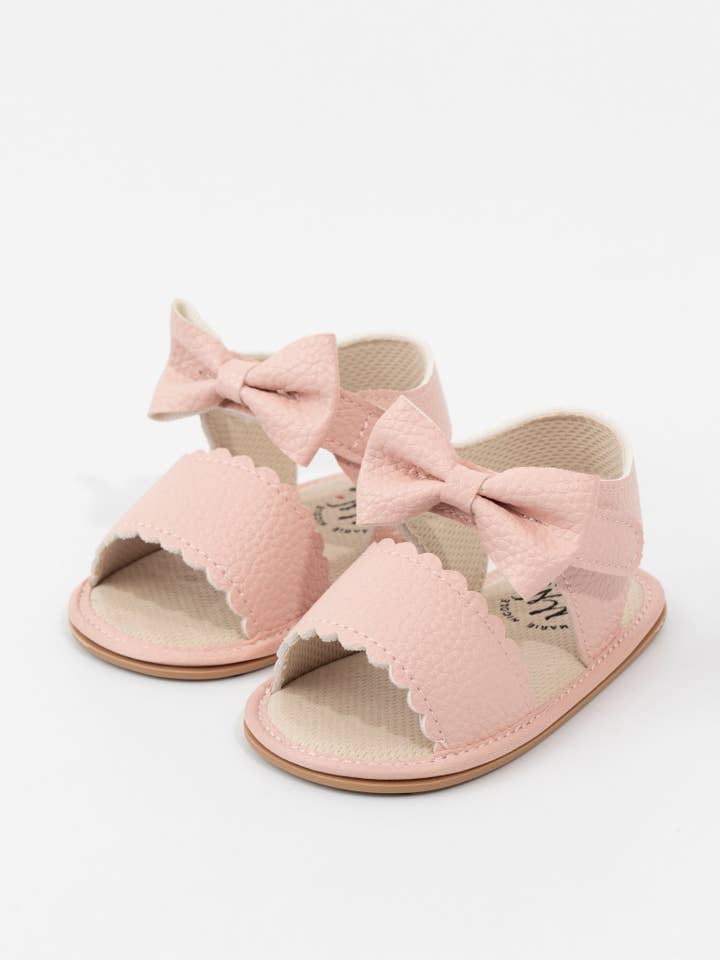 Marie Nicole Clothing - Wholesale Sandals - Baby - Scalloped Bows Baby Sandals1