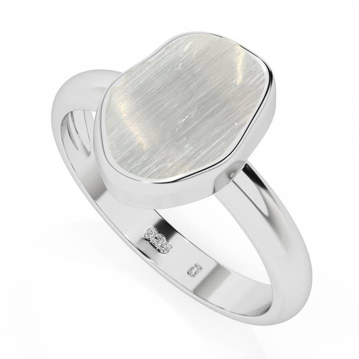 Natural Selenite Rough Shape Rings For Women for wholesale by Nature Crafts