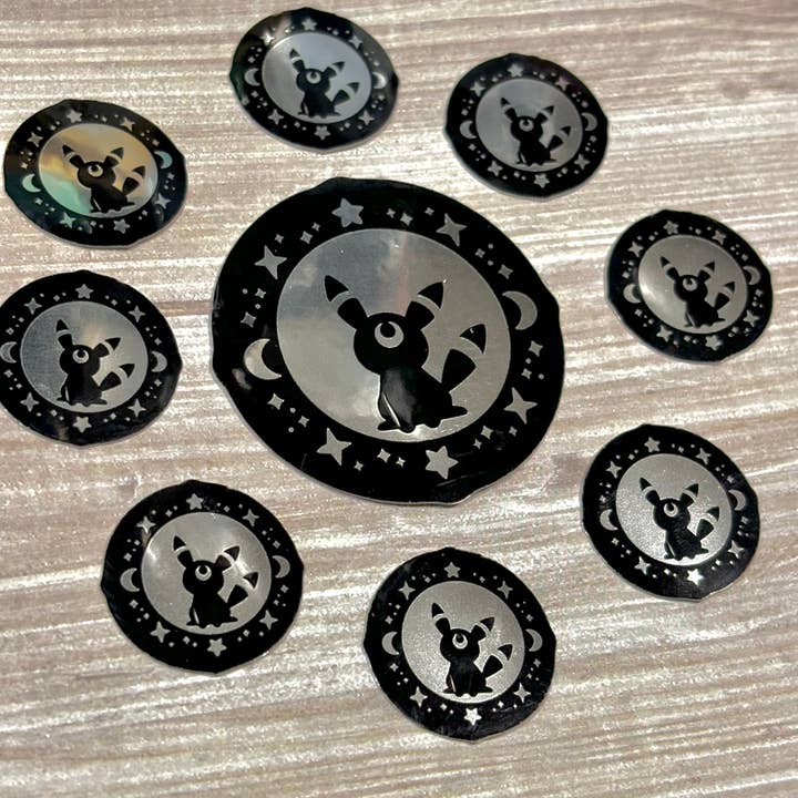 Winterra LLC – Engroshandel Klistermærke – Spejlede Umbreon Vinyl klistermærker | Pokemon Eeveelutions