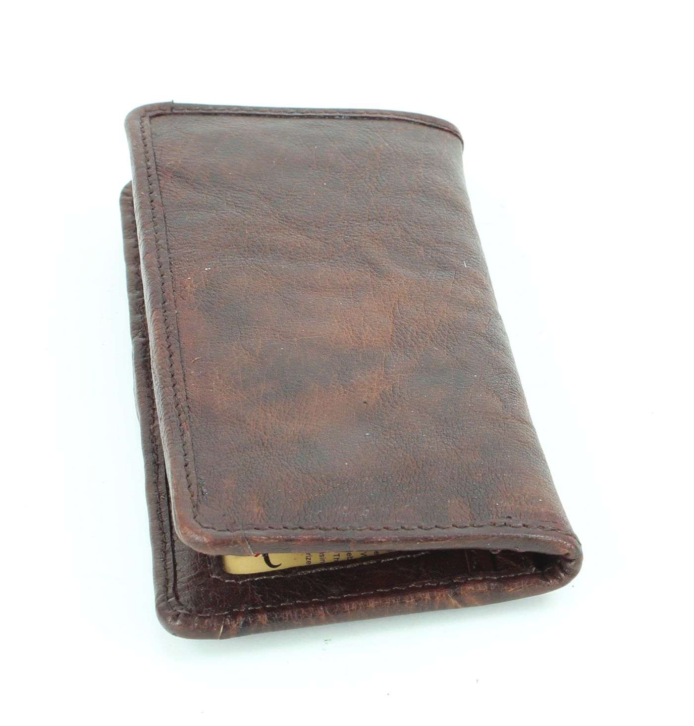 Leather Impressions Inc – Großhandel Brieftasche – Unisex – Große Faltschließe aus Leder mit verarbeiteten Lederdetails #AB W 12 To6