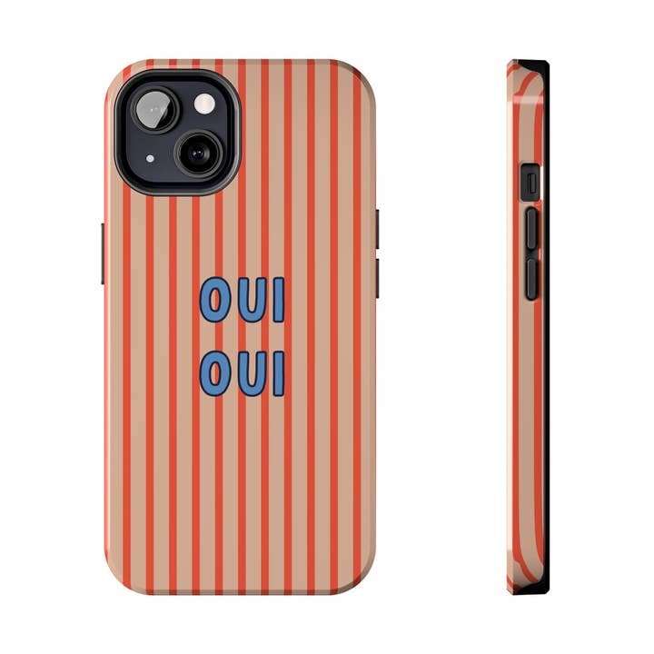 Chic iPhone Case — 'OUI OUI' RED Striped iPhone Case for wholesale by MARA Style