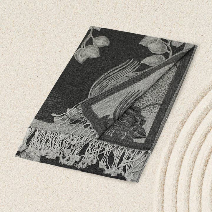 Sensibling Corp. - Wholesale Scarf – Women's - Rose Floral Pashmina Reversible Scarf Shawl52