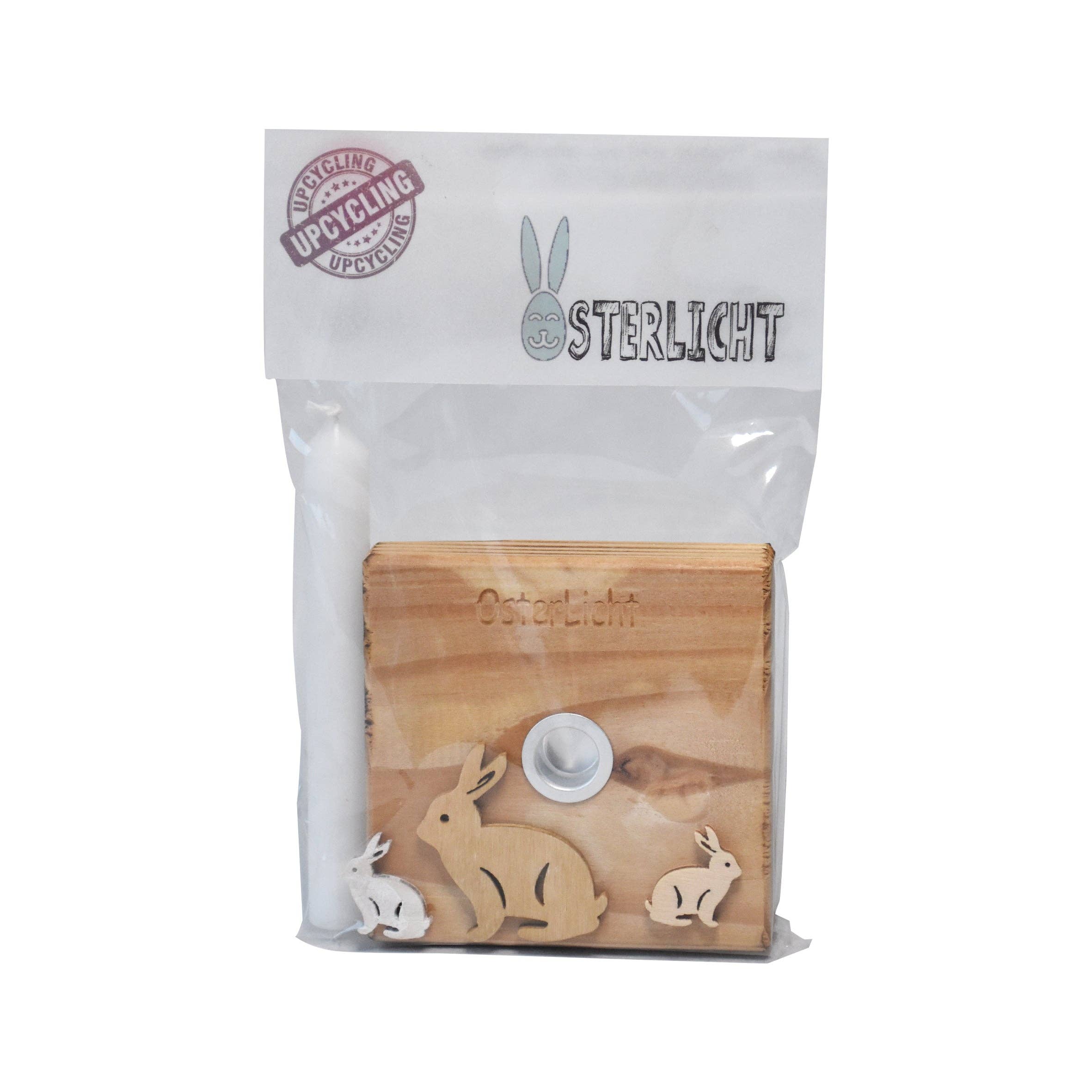 Wunderle GmbH - Wholesale Candle Holder - Upcycled Easter candle made from recycled pallet wood0