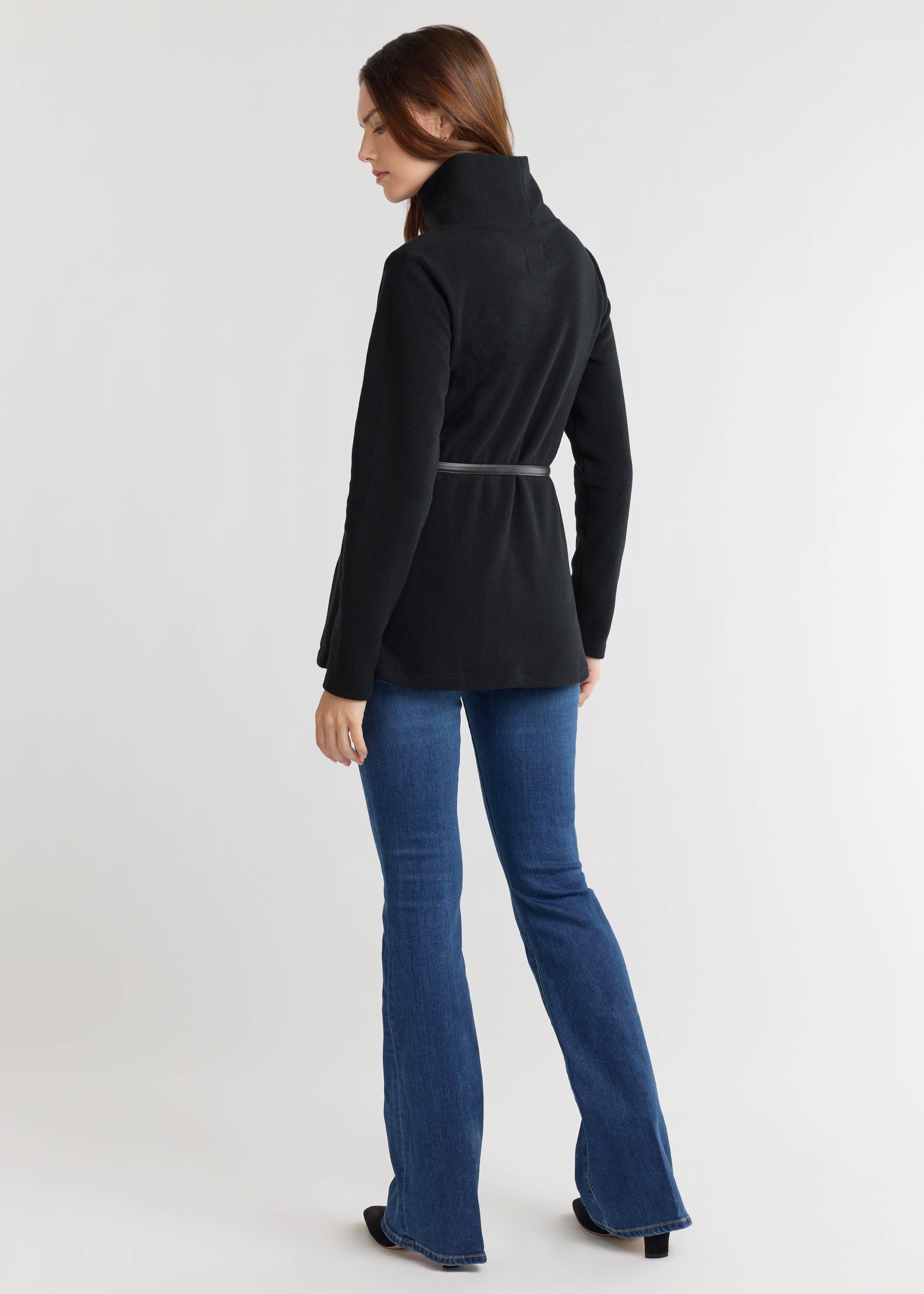 Dudley Stephens - Wholesale Knit Top - Women's - Cobble Hill Turtleneck in Vello Fleece (Black)3