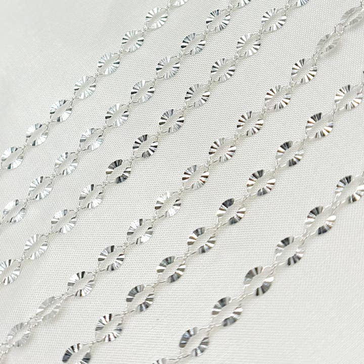 Tresor Jewelry Inc. - Wholesale Link & Chain Necklace - 1370SBSFSS. Sterling Silver Diamond Cut Marina Link Chain2