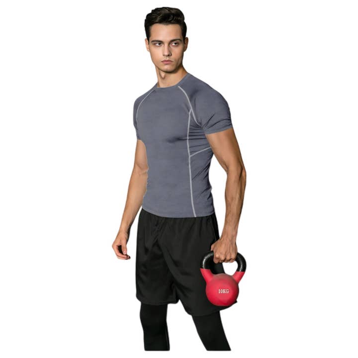 Active by Anna-Kaci - Wholesale Athletic top – men's - Men's Short Sleeve Compression Workout Shirt with Moisture-W13