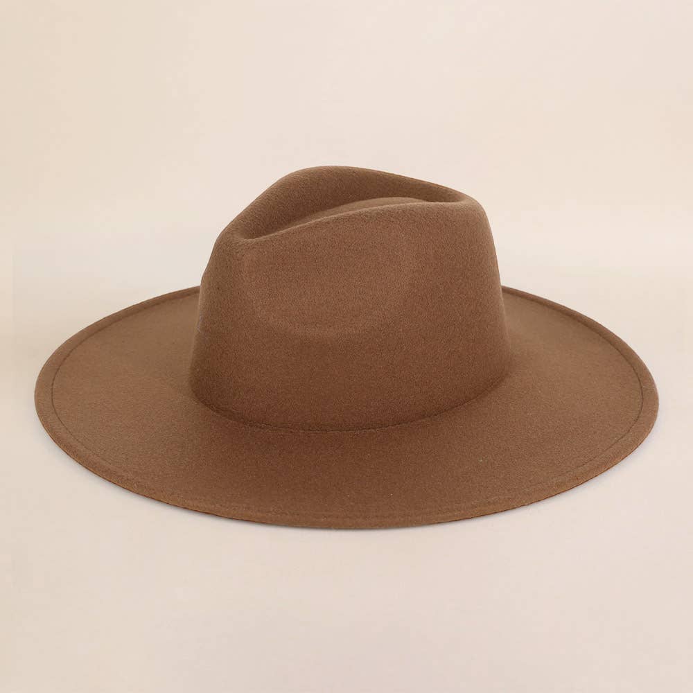Sensibling Corp. - Vente Chapeau en feutre - femme - Chapeau Fedora à Large Bord Structuré et Solide3