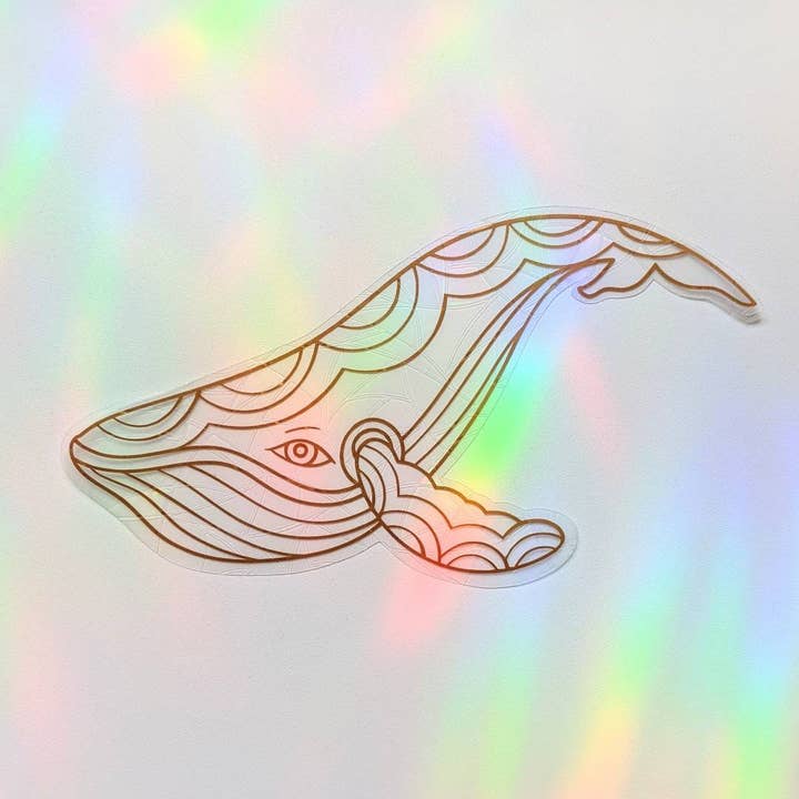 Prismatic Kitty - Wholesale Suncatcher - Whale Suncatcher Sticker | Window Cling | Coastal Decor