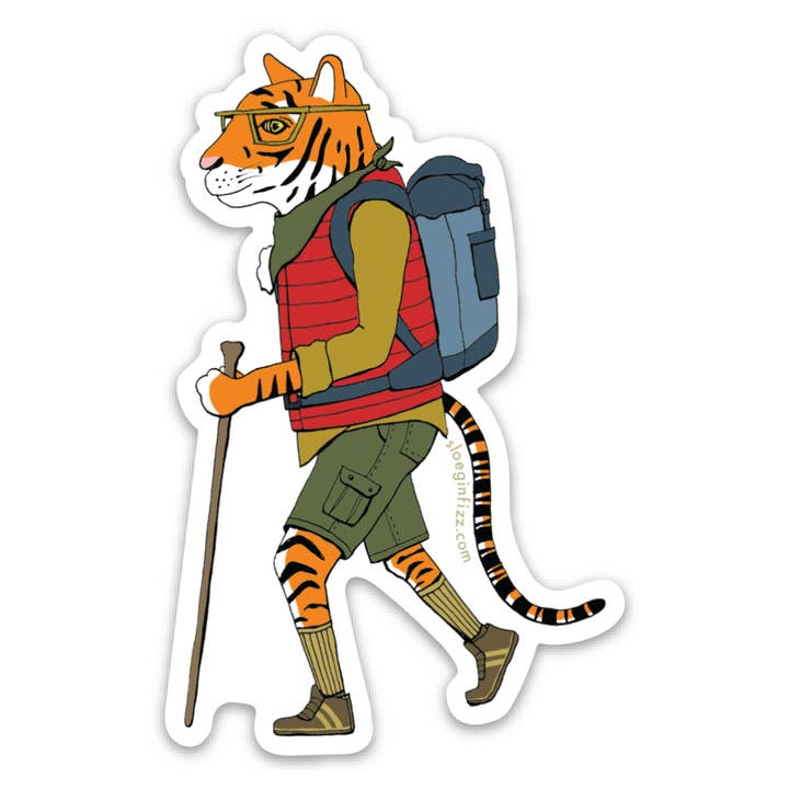 Tiger on the Trail Sticker for wholesale by Sloe Gin Fizz