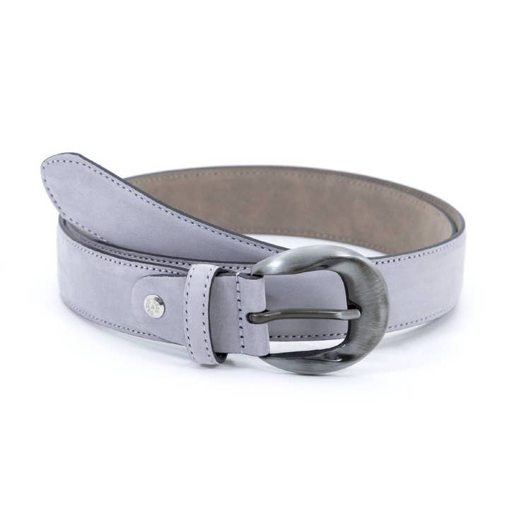 WB-NOBELLA-GREY women's grey suede belt for wholesale by Ortiz & Reed
