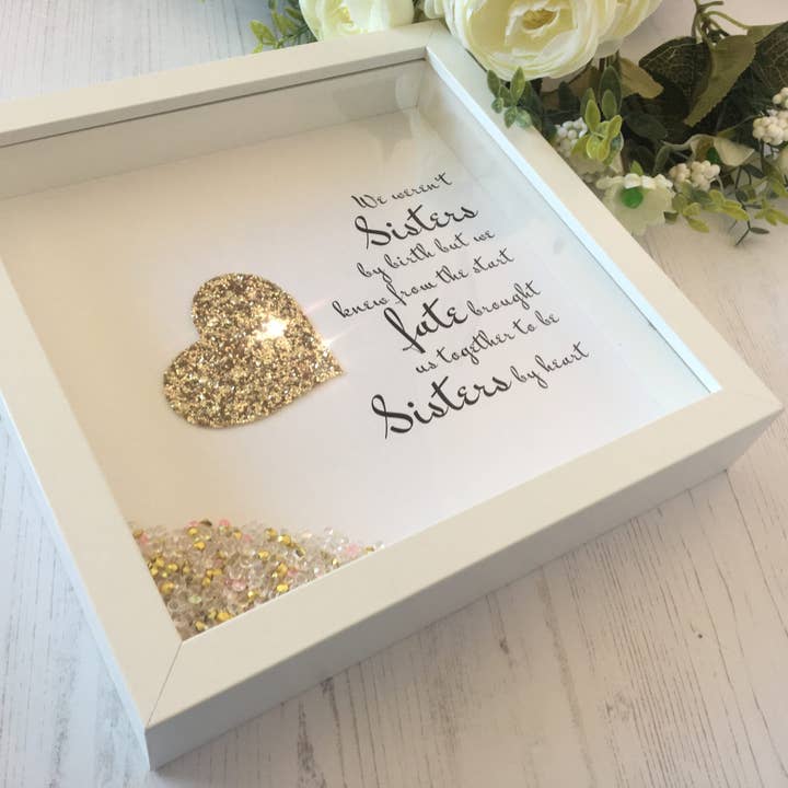 We Weren’t Sisters By Birth Best Friend Keepsake Box Frame for wholesale by Pink Rabbit Designs