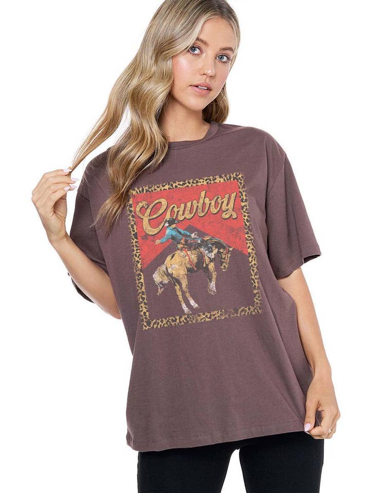Zutter - Wholesale Screen Printed T-Shirt - Women's - Cowboy Western Vintage Graphic Top