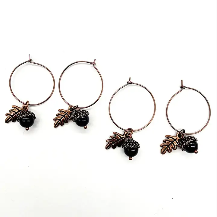 MergingMetals - Wholesale Dangle Earrings - Gemstone Acorn Earrings 3