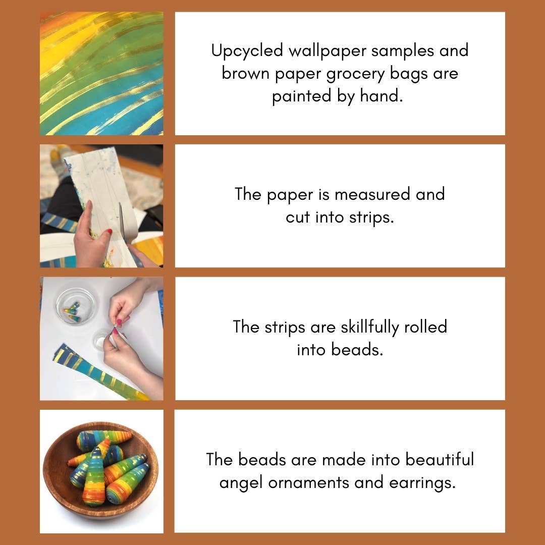 Allison Lake Handmade - Wholesale Dangle Earrings - Abstract Eco-Friendly Painted Paper Bead Earrings | Starter6