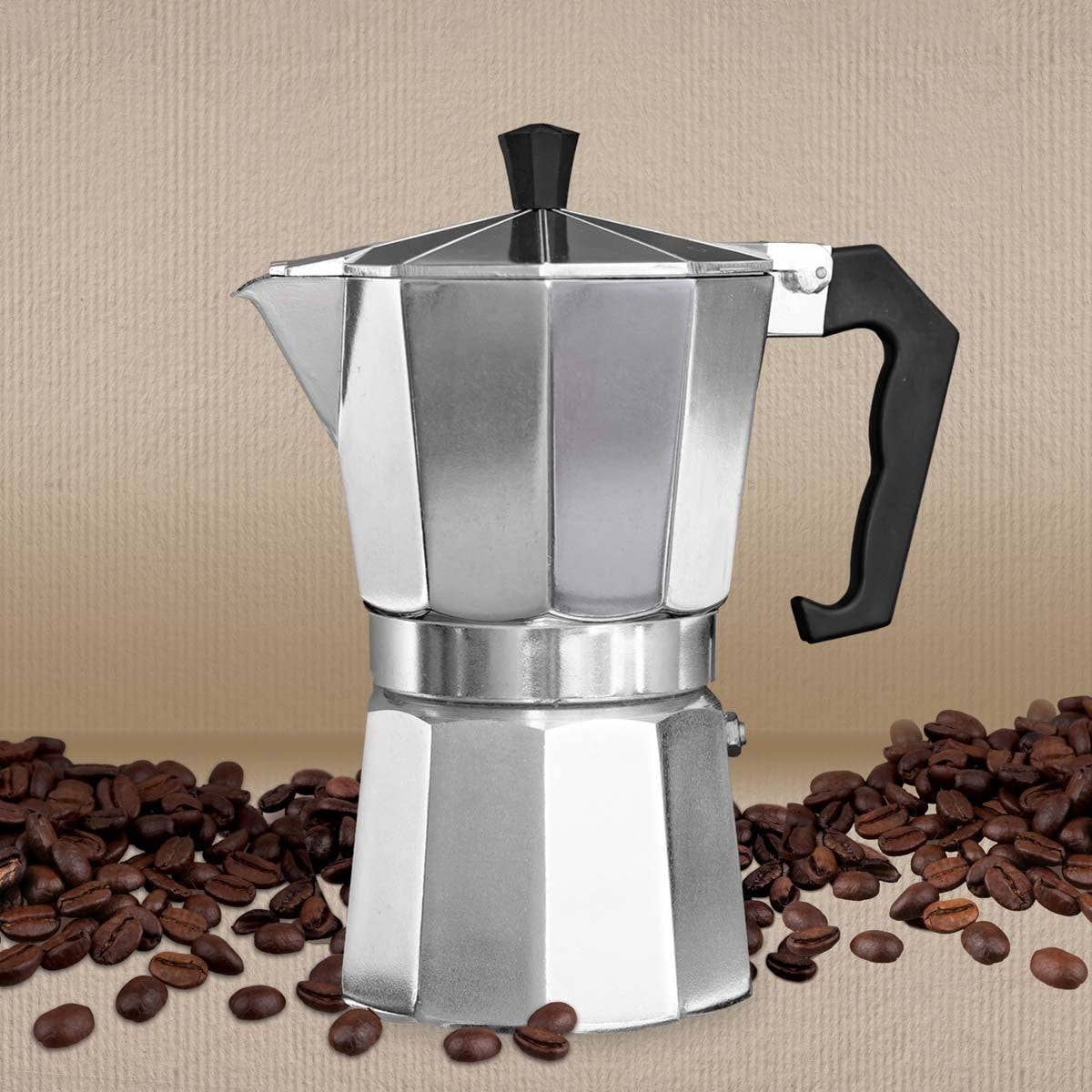 HIC - Harold Import Co. - Wholesale Kitchen Tool/Gadget - Fino Stovetop Espresso Coffee Maker, Brews up to 6 Servings5