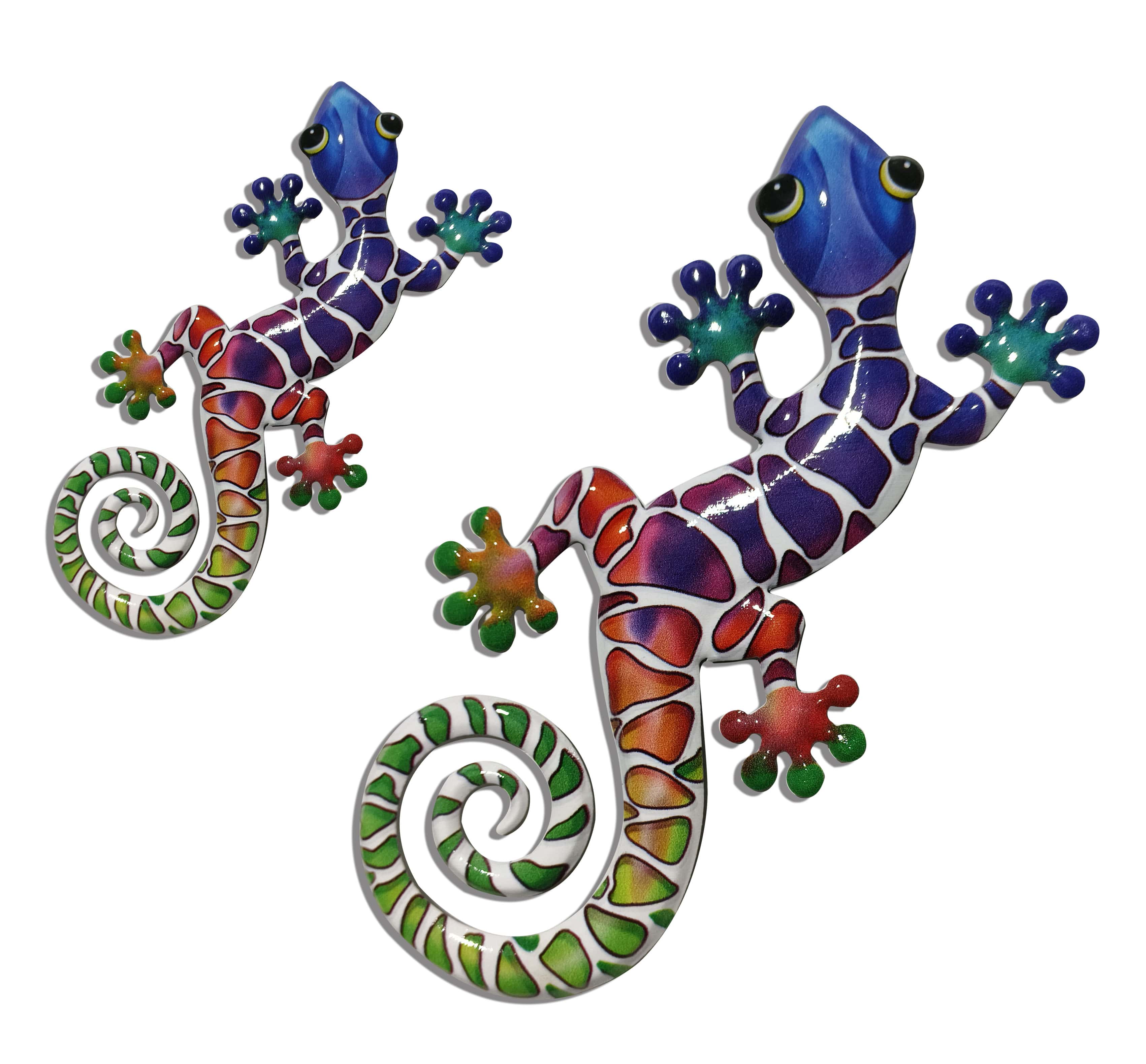 JOJO Geschenke - Vente Enseigne murale - Collection complète de geckos en métal pour décoration murale5