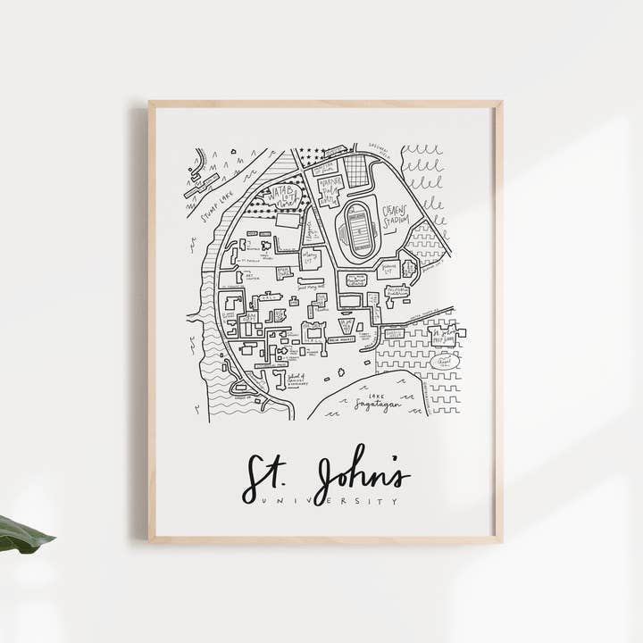 By Aleisha - Wholesale Art Print - Saint John's University Campus Map Print1