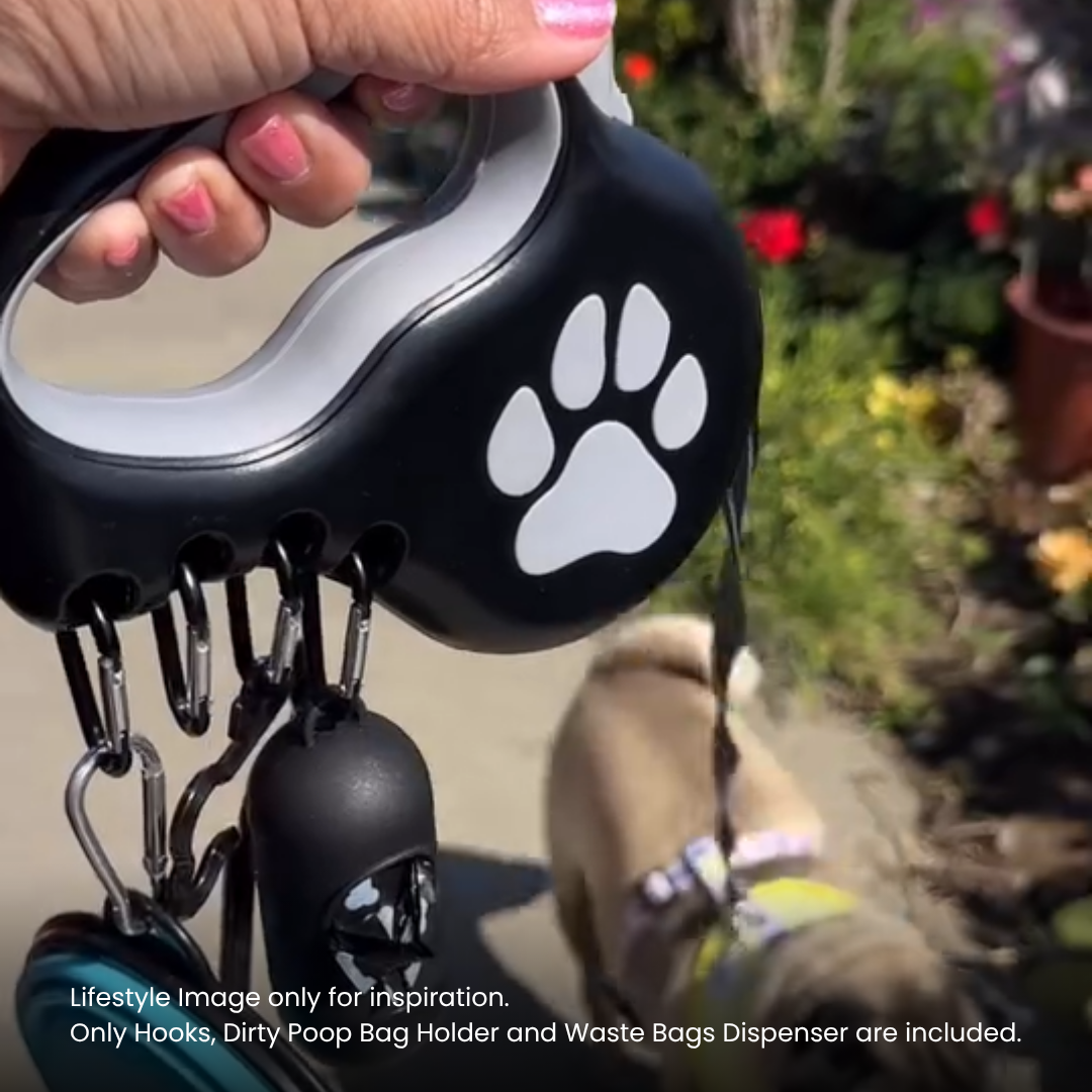 StitchLeash - Wholesale Pet Leash - Dog - StitchLeash® Coops Retractable Dog Leash with Clip & Go™ System – Black/White | 16–23 ft | 6 per case1