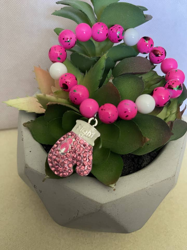 Cancer + fighter Cancer Awareness Collection pulseiras de contas empilháveis por atacado de Letrice Custom Creations LLC