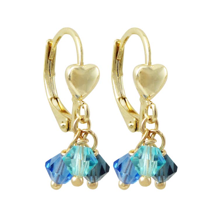 Herzohrringe aus vergoldetem Stahl mit 4 mm Swarovski-Perlen für den Großhandel von Dlux Jewels