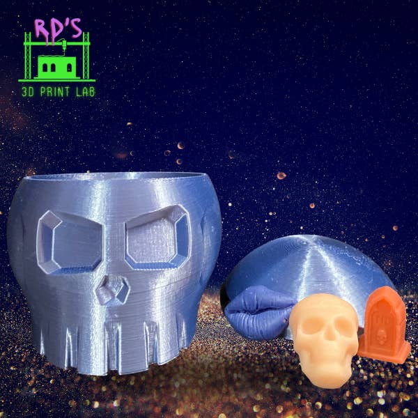 Metallic Blue 3d Skull With Gothic Wax Melts for wholesale by SULTRY CLUB CANDLES