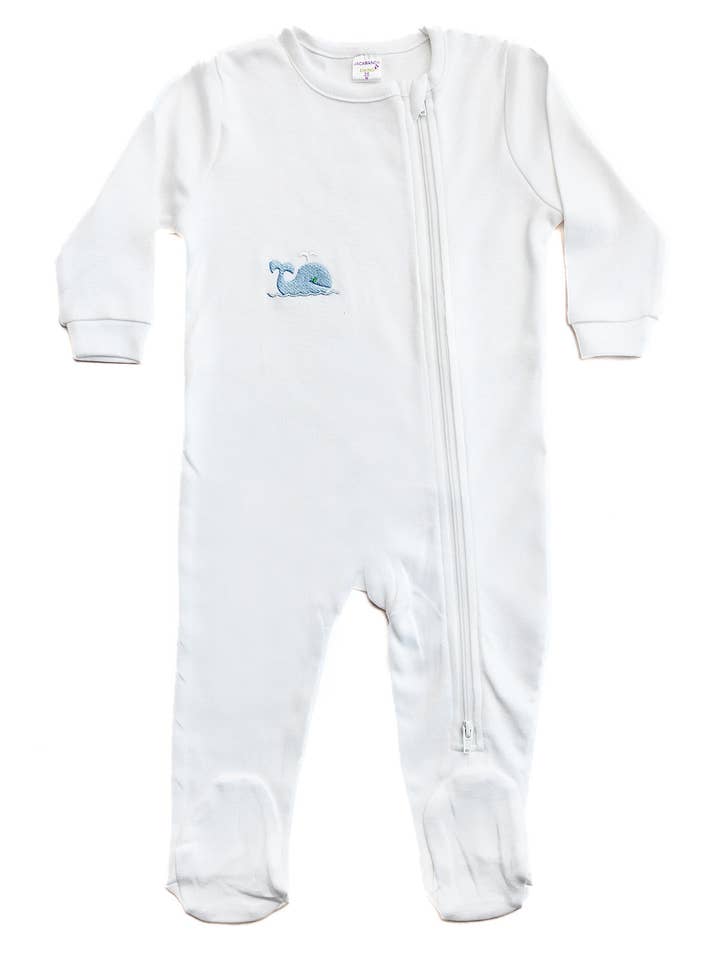 Baby voetje, gekamd katoen, geborduurd voor wholesale door Jacaranda Living