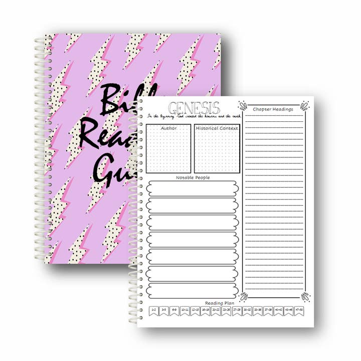 Guide de lecture de la Bible, journal à spirales, couverture éclair pour la vente par Lamp Light Journals
