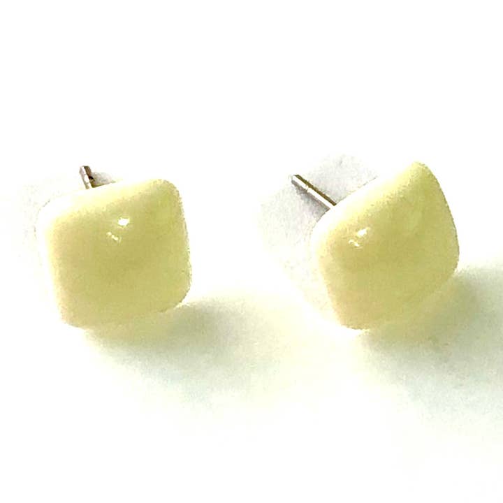 Ivory Acrylic Square Stud Earrings for wholesale by Leetie Lovendale