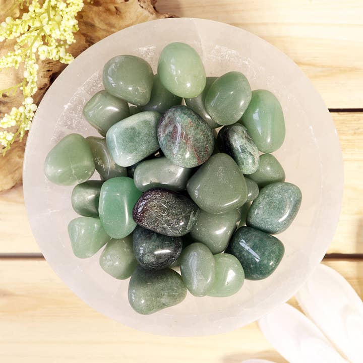 Natures Artifacts Inc – wholesale Spiritual stone/crystal – 1 lb Green Quartz Tumbled Stones