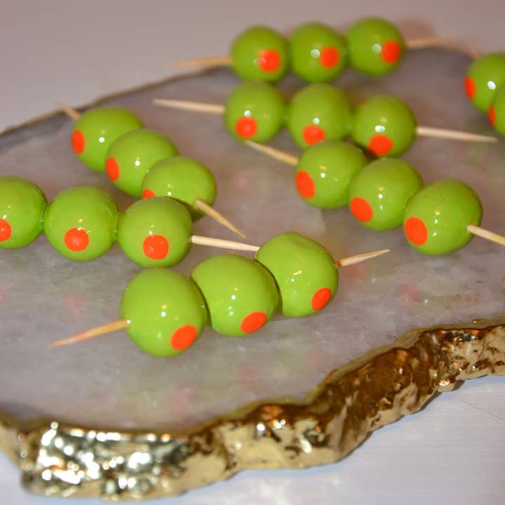 House of Savage - Wholesale Decorative Tabletop Object - CERAMIC PIMENTO OLIVES - SET OF THREE 7