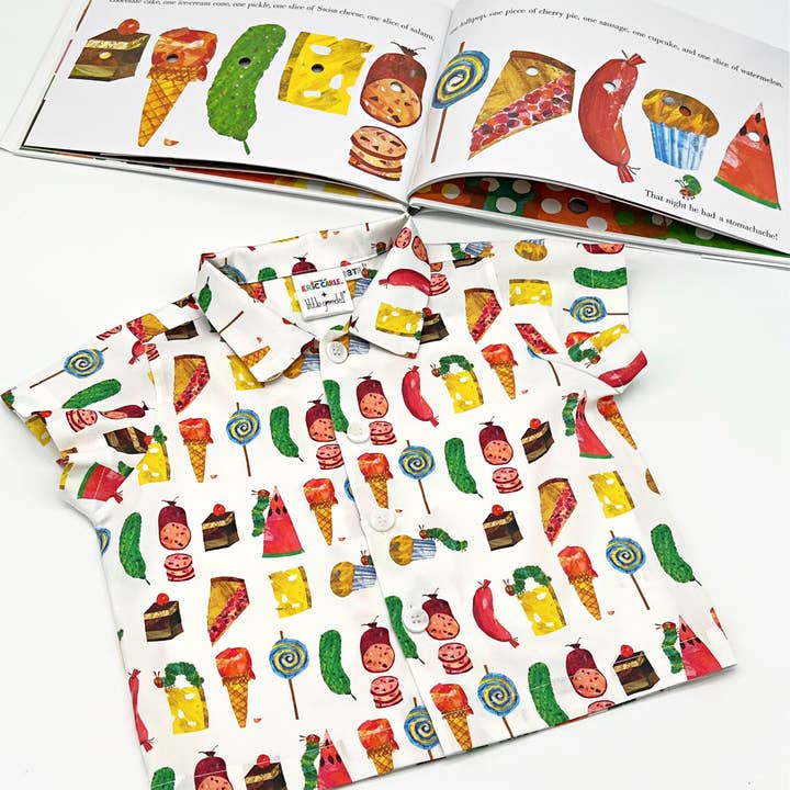 Little Goodall - Wholesale Button Down Shirt - Kids - Very Hungry Caterpillar™ Party Food Shirt2
