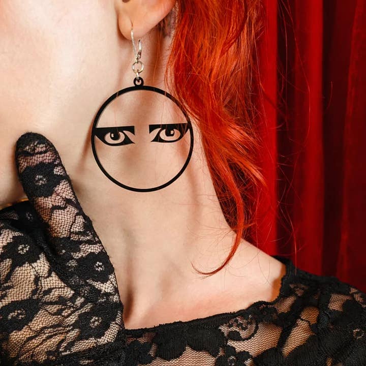 Foolish Fetish - Wholesale Dangle Earrings - Siouxsie And The Banshees Eyes Hoops Goth Earrings1