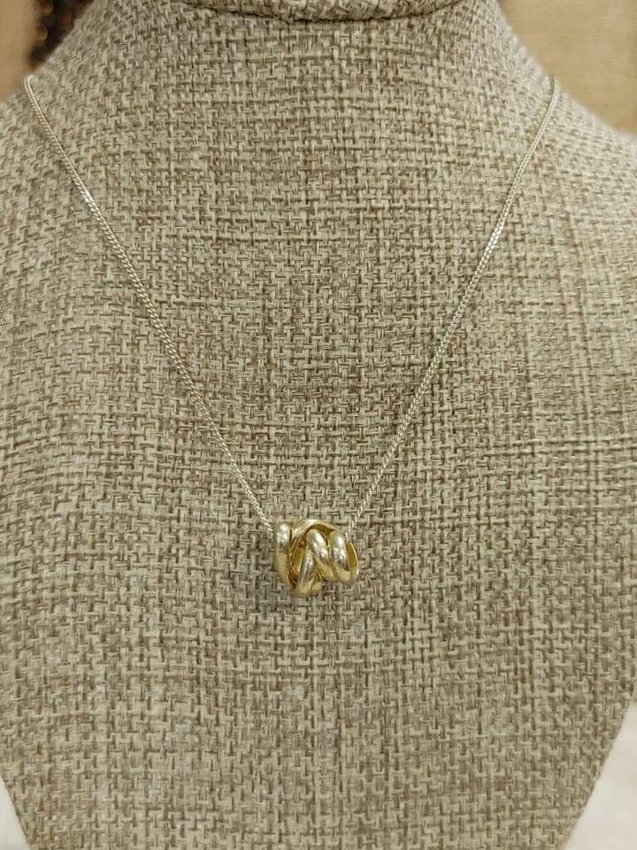 NuGold Twist Pendant on 18” Sterling Chain for wholesale by Christina & Co.