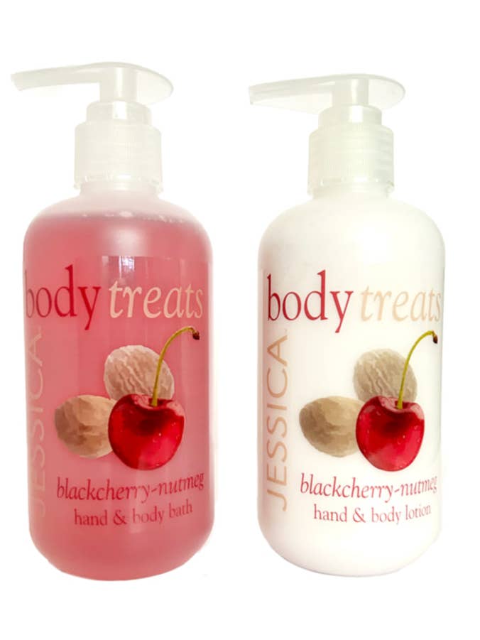 Ensemble de bain pour les mains et le corps et de lotion pour les mains et le corps Blackcherry-Nutmeg pour la vente par Jessica Cosmetics
