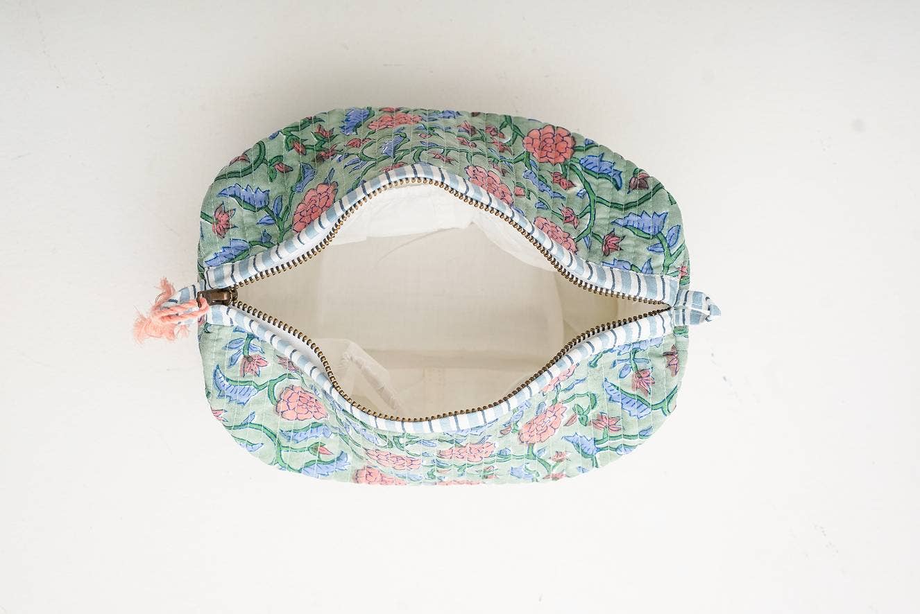 RIHLA - Wholesale Makeup/Cosmetic Bag - Block Print Quilted Makeup Bag3