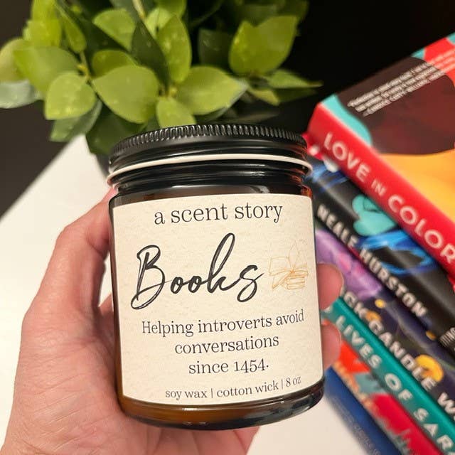 A Scent Story Candle Co - Wholesale Jar/Filled Candle - Books - Helping Introverts Avoid Conversations Since 14546