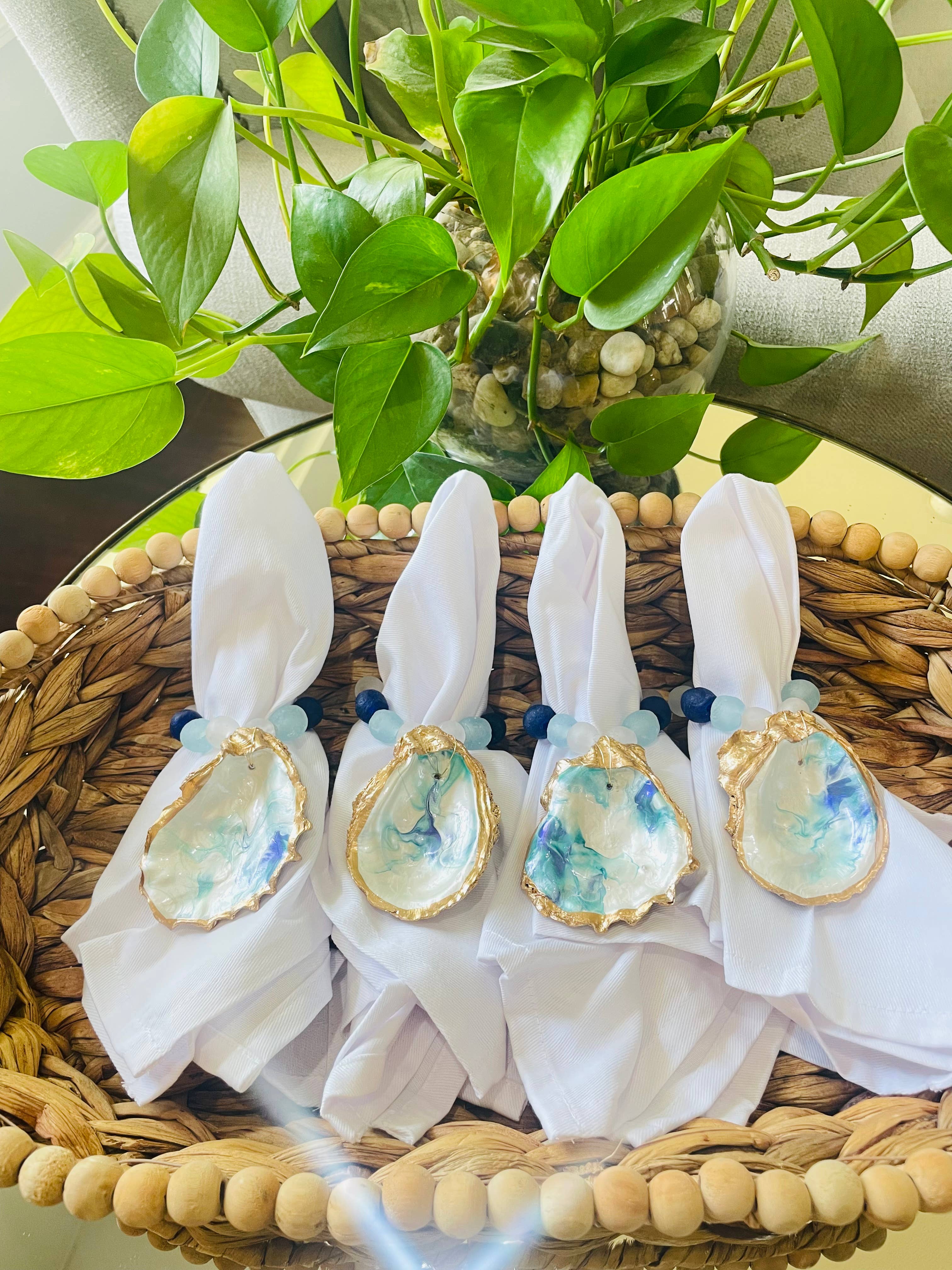 Shells by Shea - Wholesale Napkin ring - Oyster Shell Napkin Ring