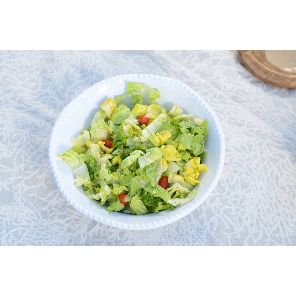 AULICA - Wholesale Serve Bowl - White melamine salad bowl with rope edge 30.5x30.5x9cm2