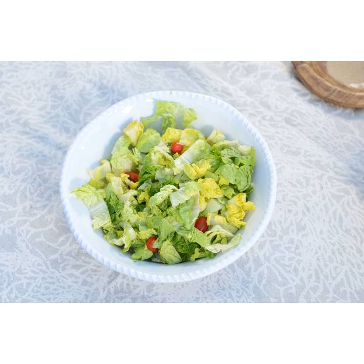 AULICA - Wholesale Serve Bowl - White melamine salad bowl with rope edge 30.5x30.5x9cm2