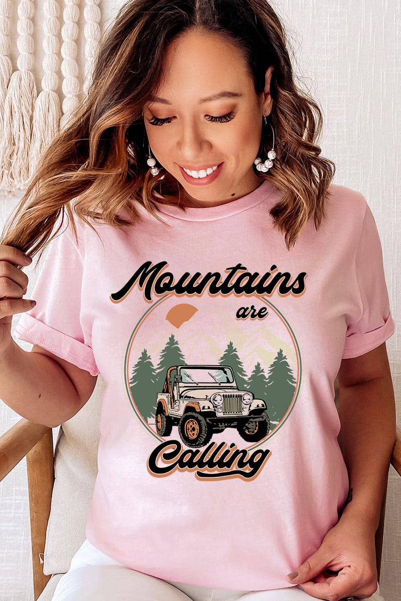 COLORBEAR - Wholesale T-Shirt (Graphic) - Unisex - MOUNTAINS ARE CALLING UNISEX SHORT SLEEVE11