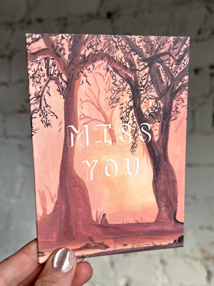 Carte Coucher de Soleil Arbre Tu Me Manques pour la vente par This Thursday