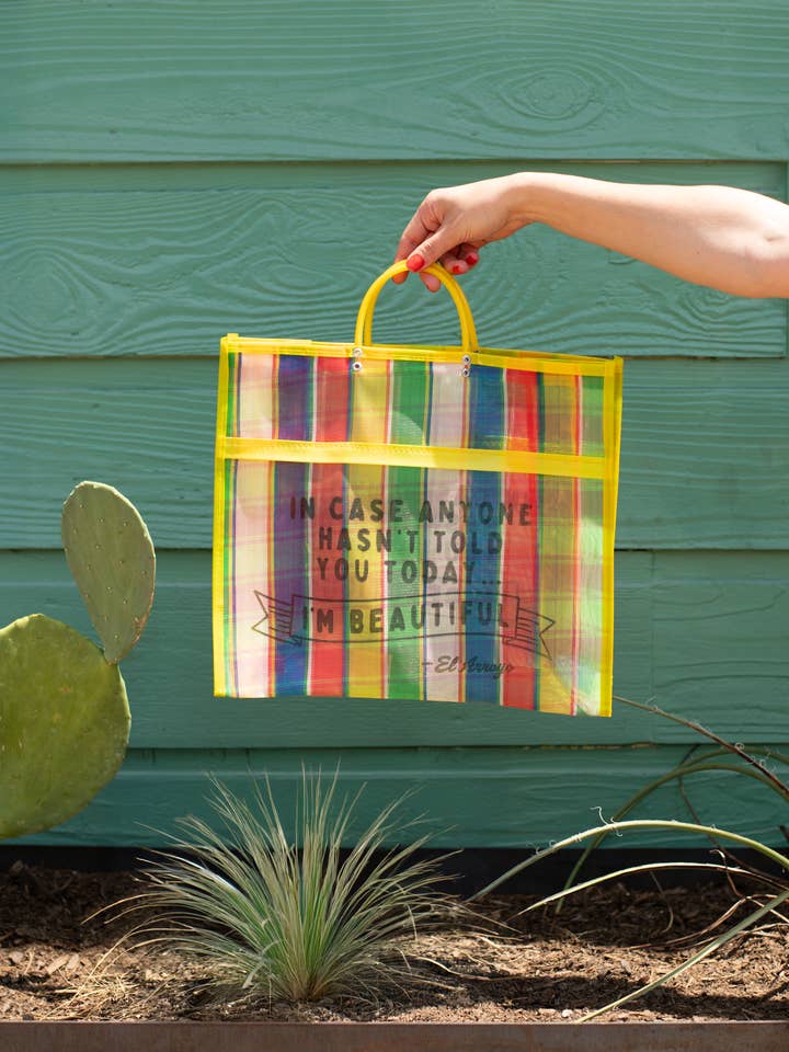 Mesh Market Tote - I'm Beautful for wholesale by El Arroyo