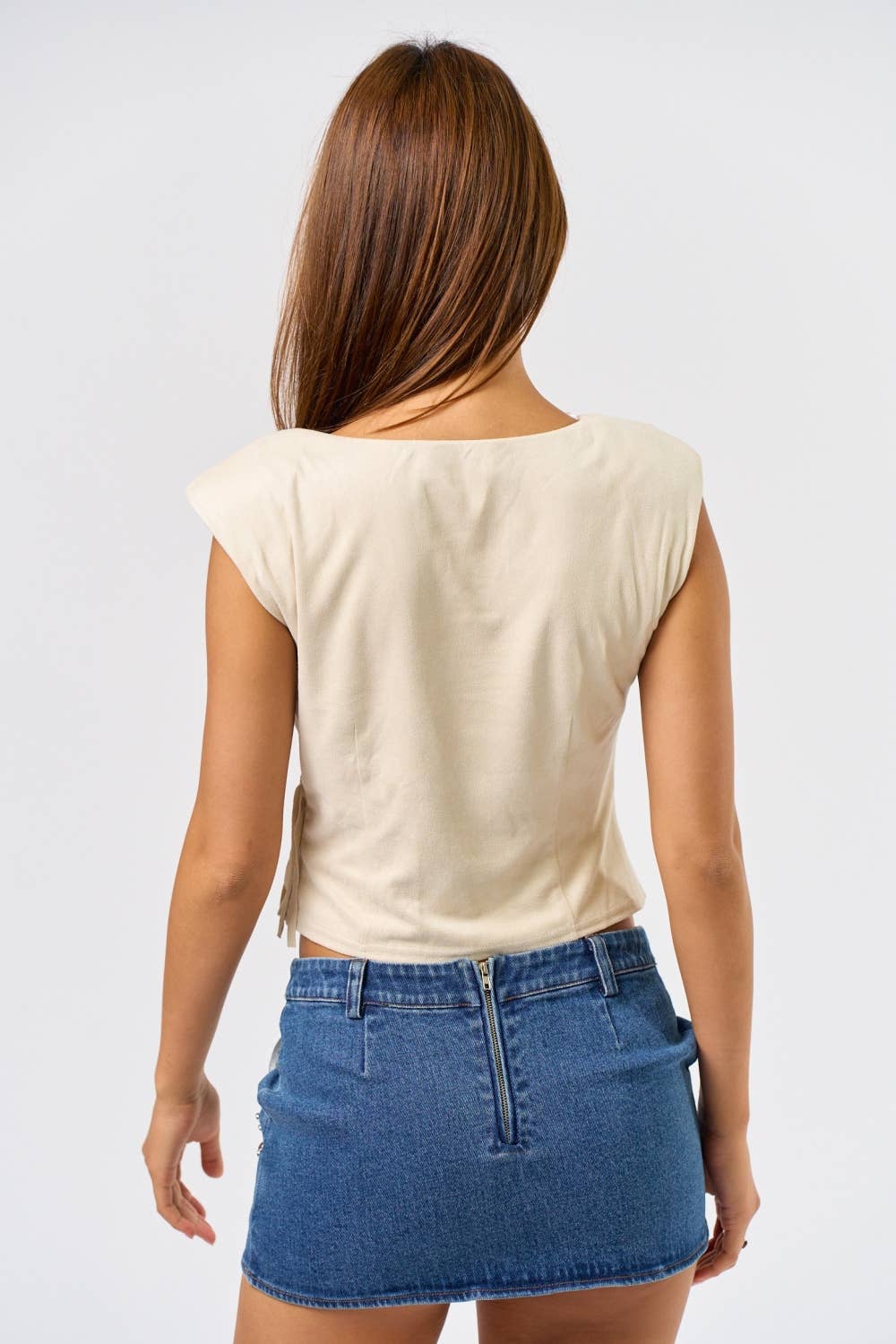 Blue Blush - Wholesale Blouse - Women's - Suede Fringe Detail Top8