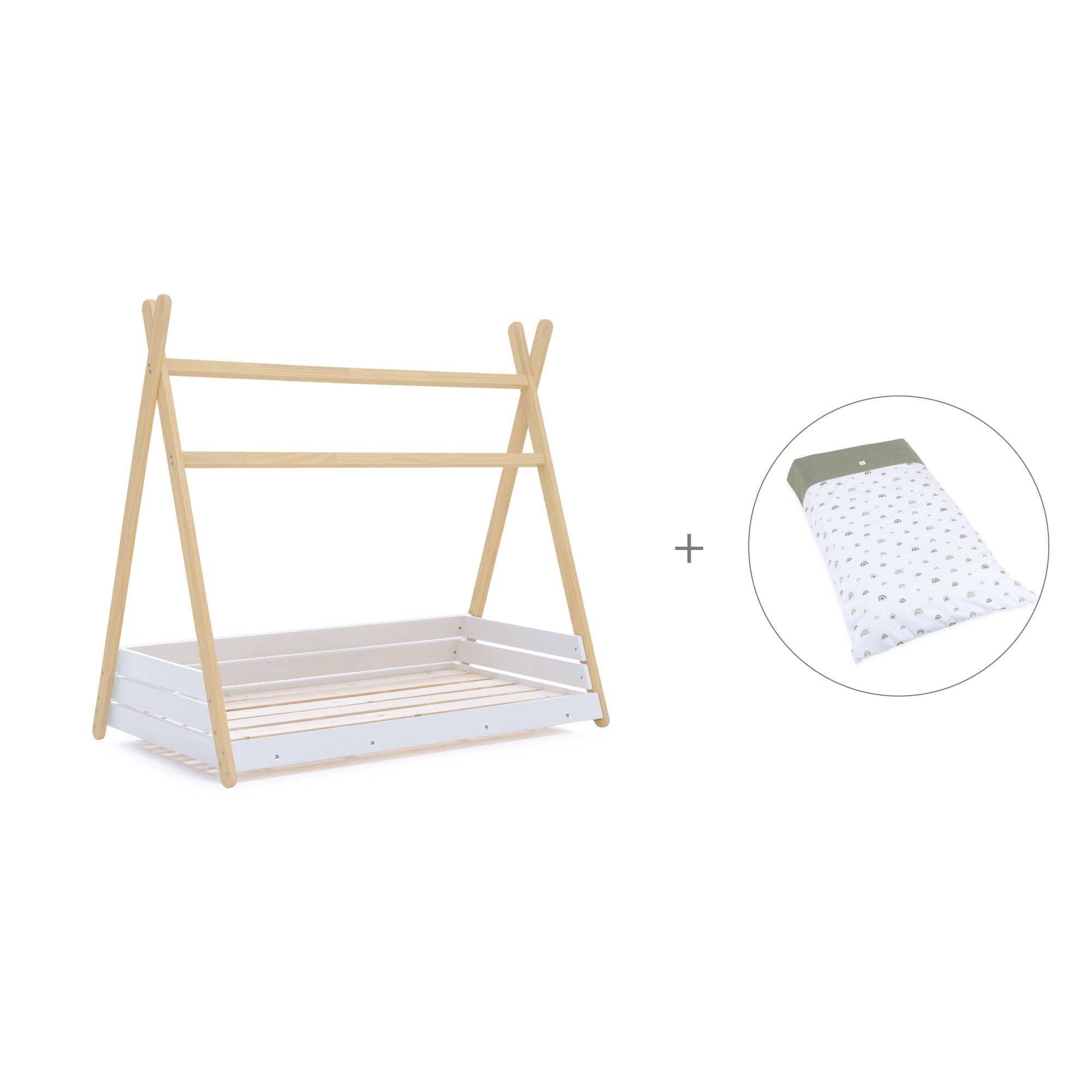 Alondra Baby - Wholesale Bed - Kids & Baby - Montessori bed wood 70x140 cm with Sea Foam textile0